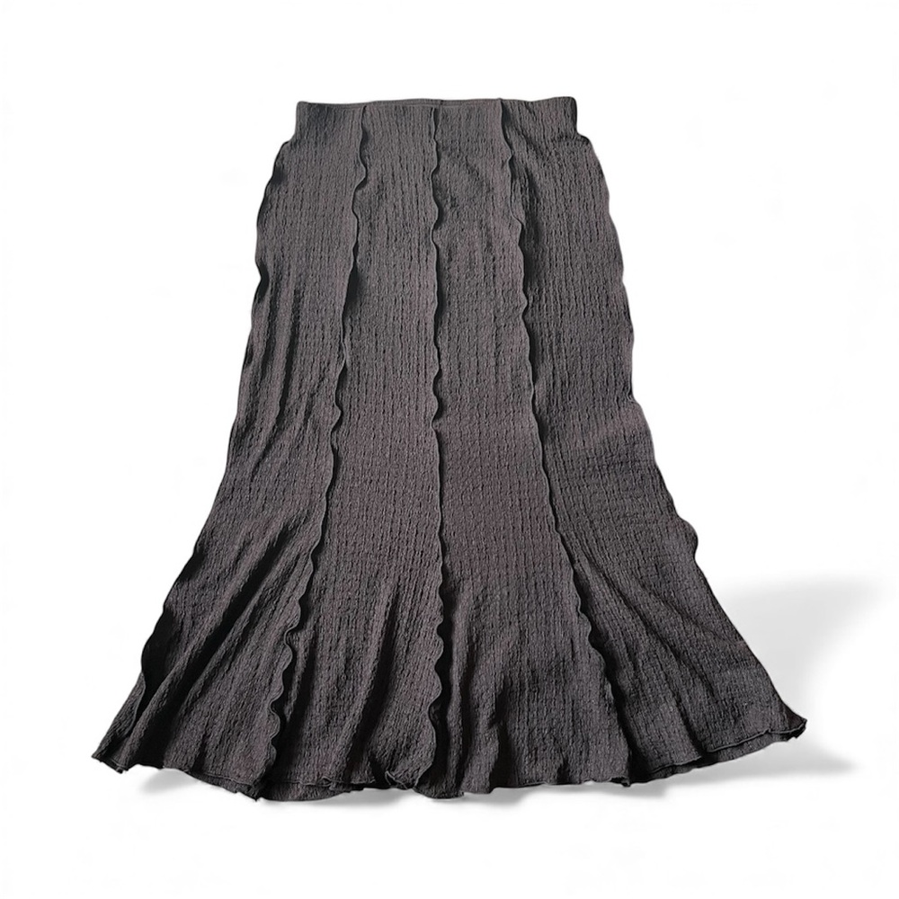 H&M Textured Brown Midi Skirt NWT